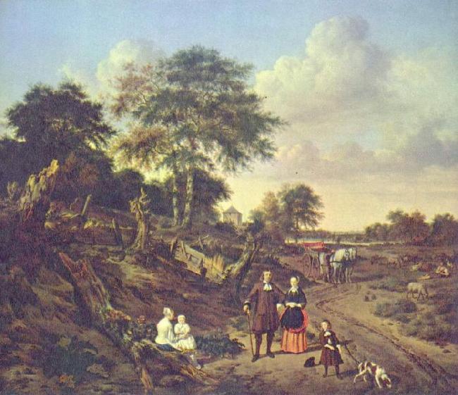 Esaias Van de Velde Portrait of a couple with two children and a nursemaid in a landscape Germany oil painting art